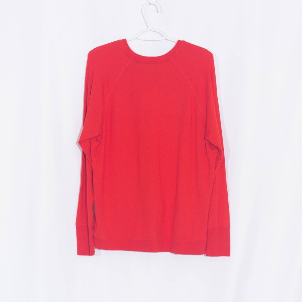 ATHLETA Serenity Criss Cross Athletic Sweatshirt in Saffron Red Size L - Picture 3 of 8